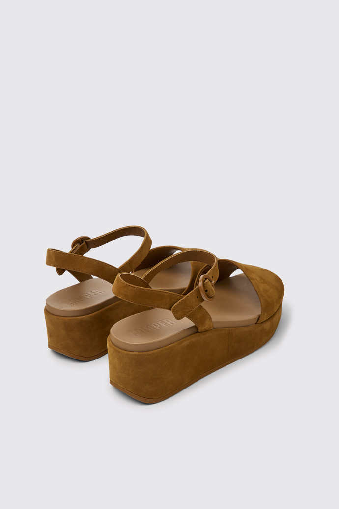 Back view of Misia Brown nubuck sandals for women