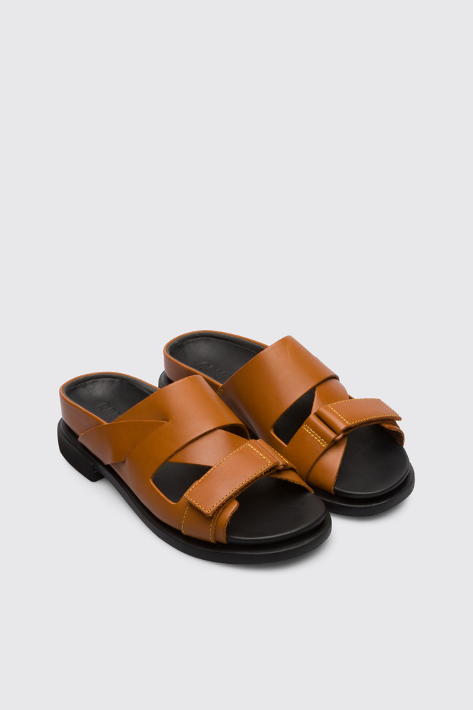 Front view of Eda Brown sandal for women
