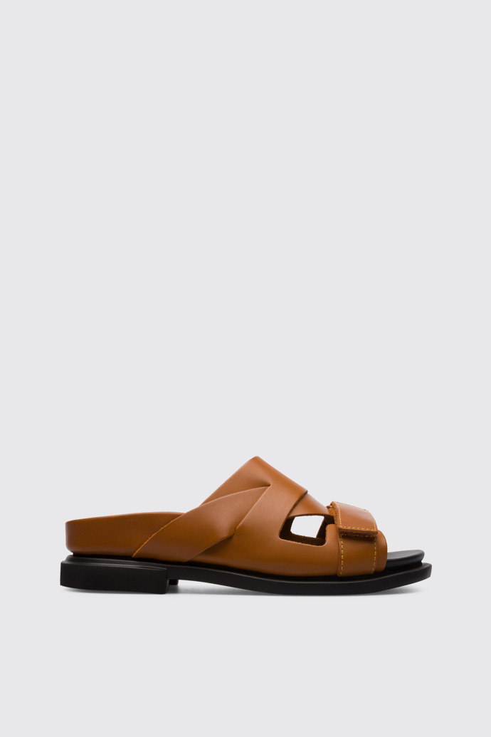 Side view of Eda Brown sandal for women