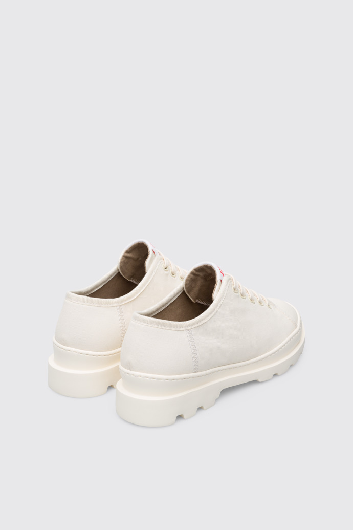 Back view of Brutus Cream textile shoe for women
