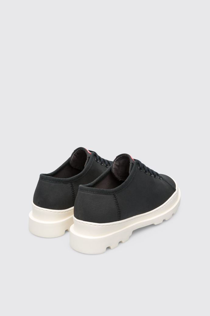 Back view of Brutus Black textile shoe for women