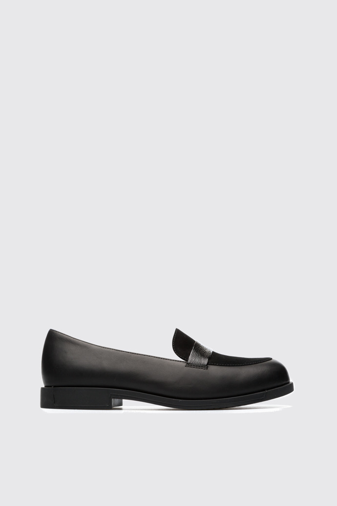 Side view of Bowie Black Flat Shoes for Women