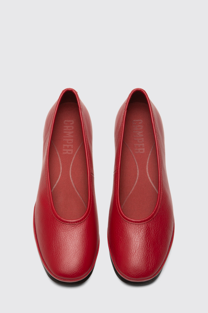 Overhead view of Alright Red leather women's shoe