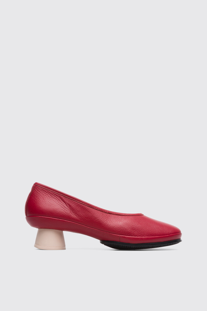 Side view of Alright Red leather women's shoe