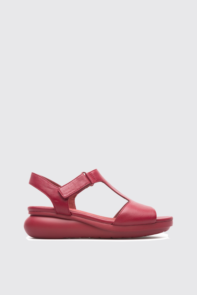 Side view of Balloon Red Sandals for Women
