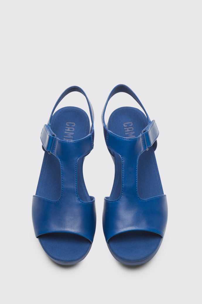 Overhead view of Balloon Women’s blue leather sandal