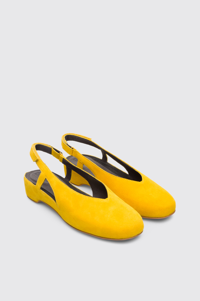 Front view of Serena Yellow Flat Shoes for Women