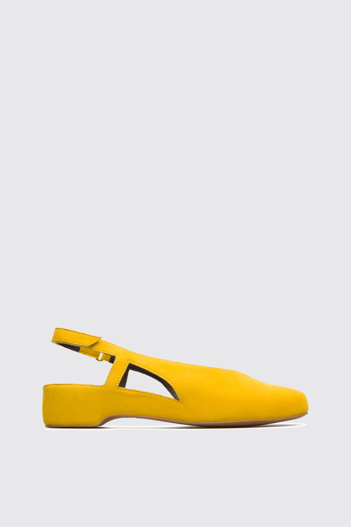Side view of Serena Yellow Flat Shoes for Women