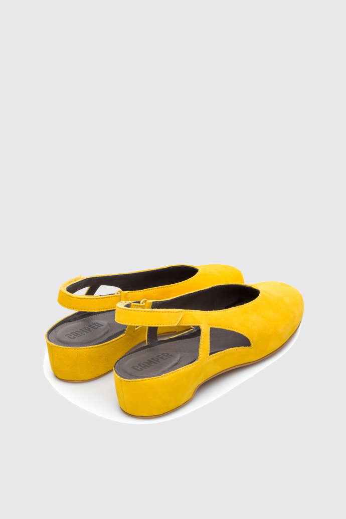 Back view of Serena Yellow Flat Shoes for Women