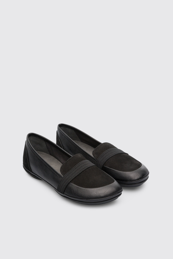 Front view of Right Black moccasin for women