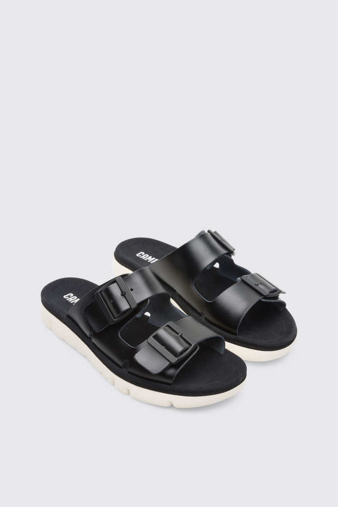 Front view of Oruga Black Sandals for Women