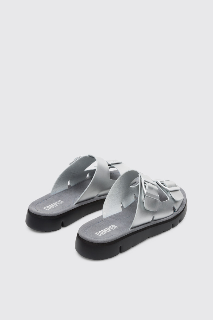 Back view of Oruga Grey Sandals for Women