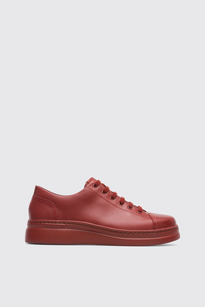 Side view of Runner Up Red-brown sneaker for women