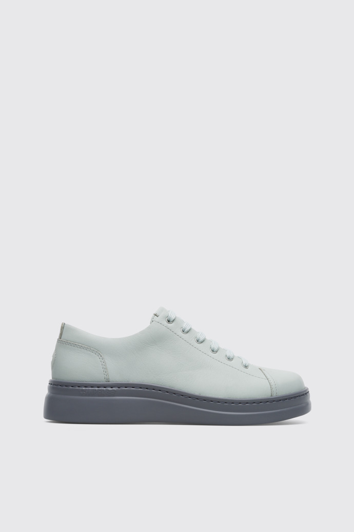 Side view of Runner Up Light grey platform sneaker for women