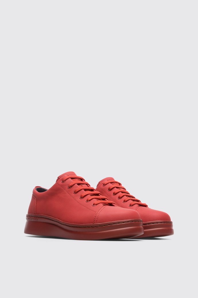 Front view of Runner Up Red platform sneaker for women