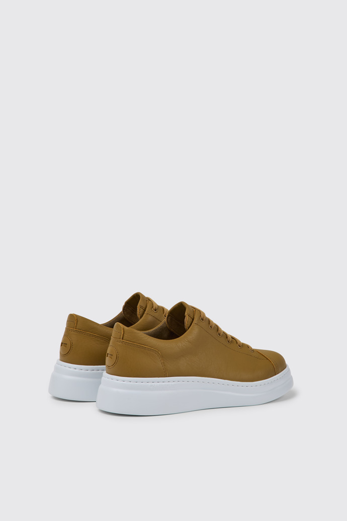 Back view of Runner Up Brown leather sneakers for women