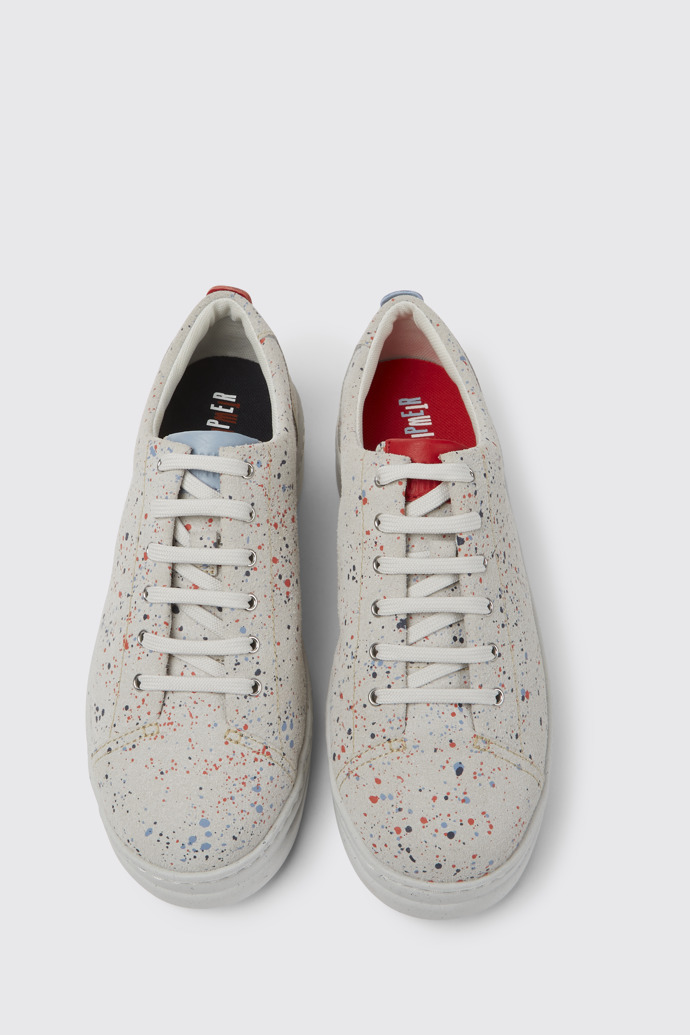 Overhead view of Twins Multicolored recycled leather sneakers for women