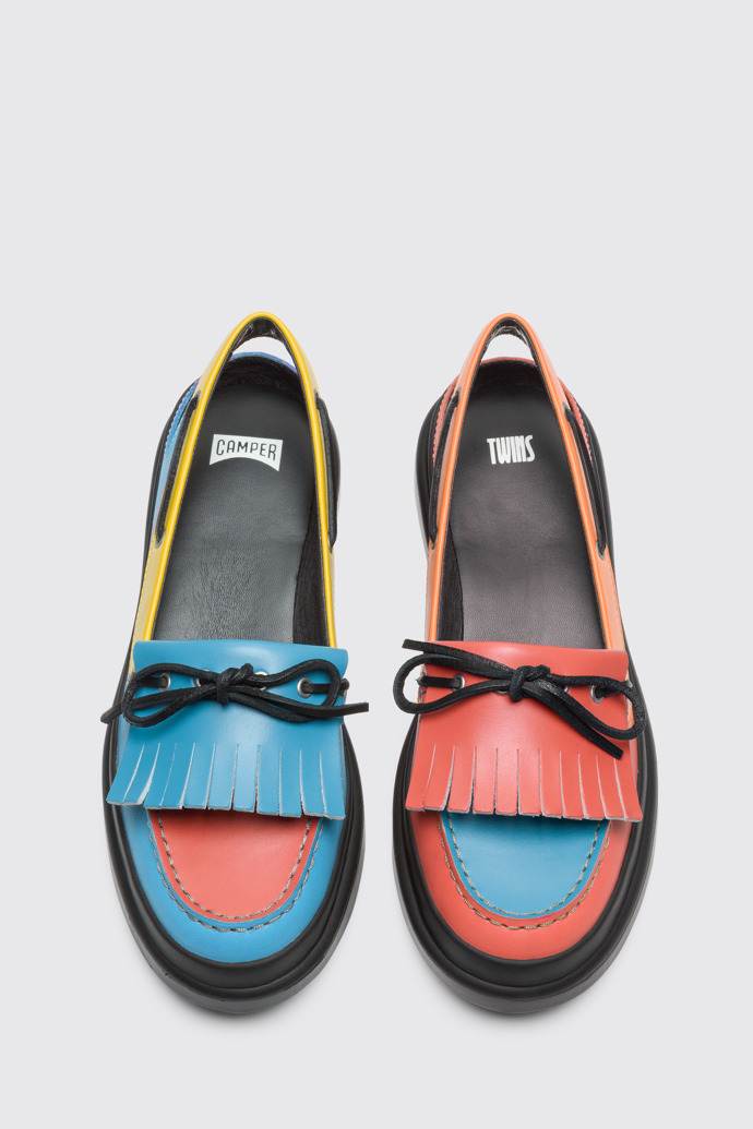 Overhead view of Twins Multicolor Flat Shoes for Women