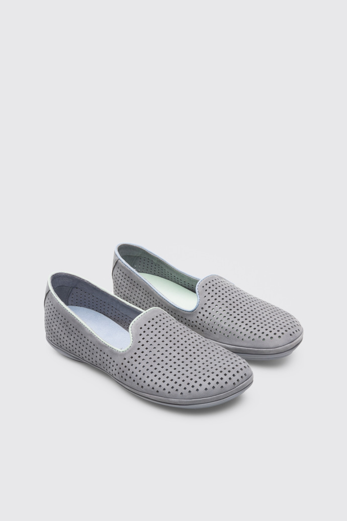 Front view of Twins Grey Ballerinas for Women