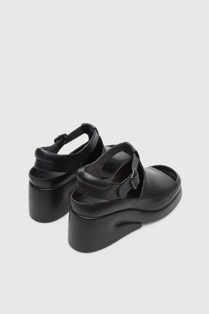 Back view of Kaah Black Sandals for Women