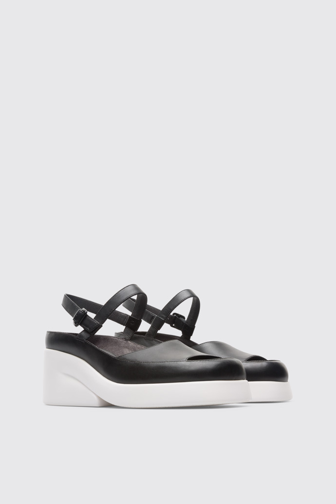 Front view of Kaah Black Sandals for Women