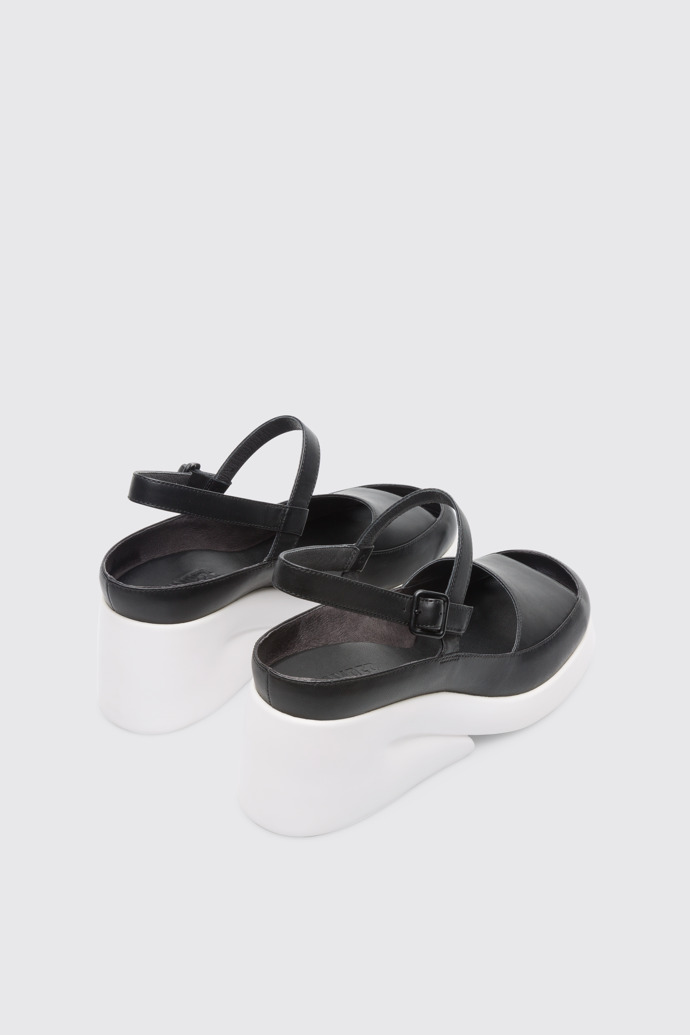 Back view of Kaah Black Sandals for Women