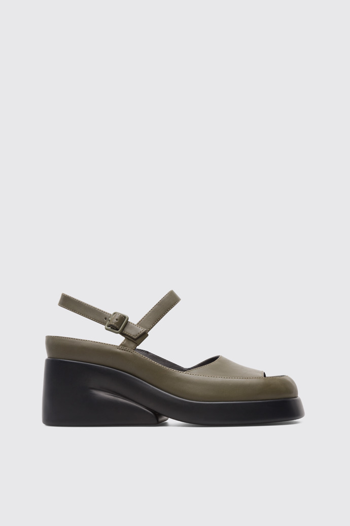 Side view of Kaah Green Sandals for Women