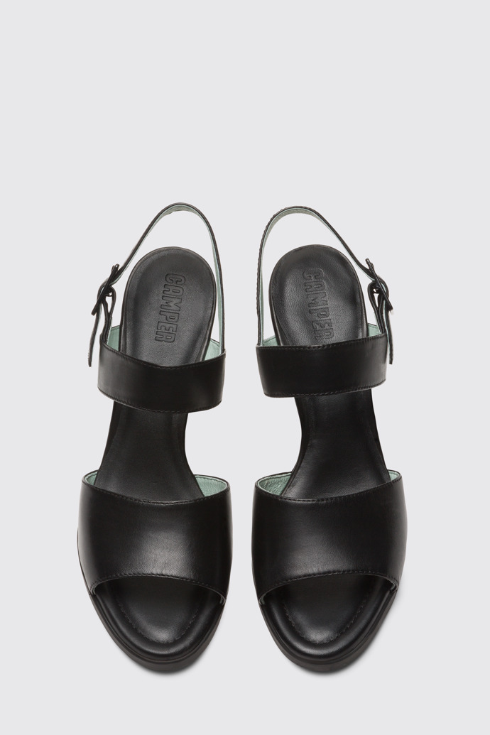 Overhead view of Kara Black Sandals for Women
