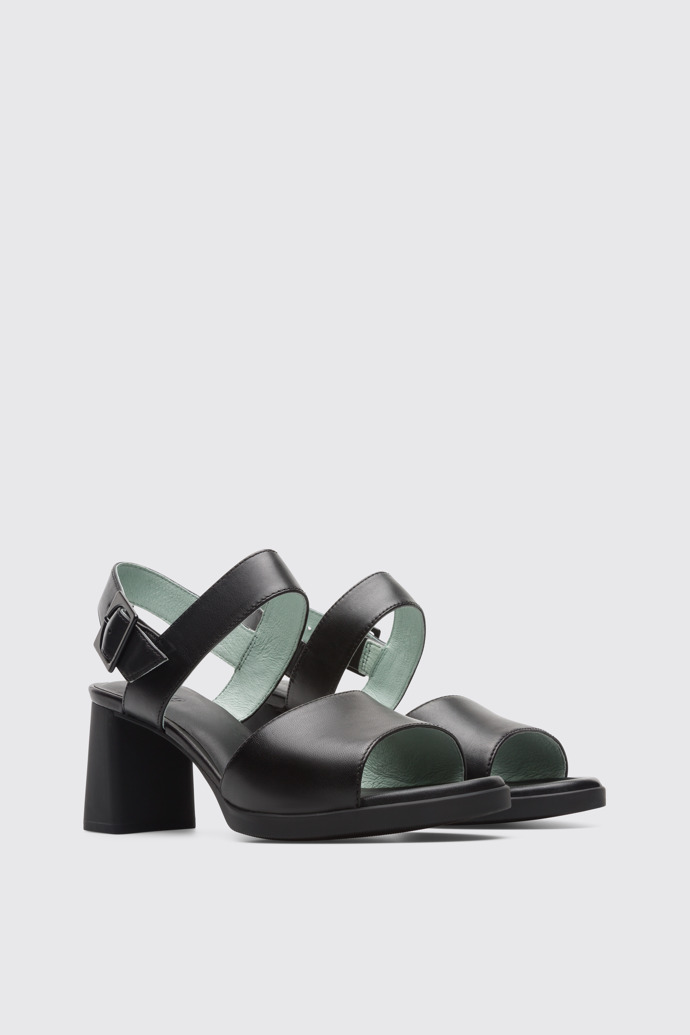 Front view of Kara Black Sandals for Women