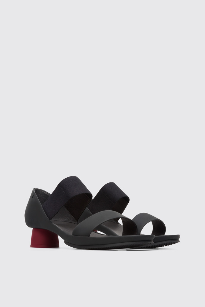 Front view of Alright Black Sandals for Women