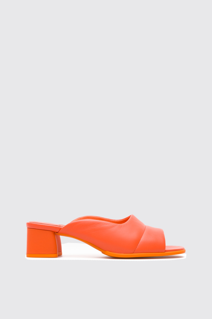 Side view of Katie Orange Sandals for Women