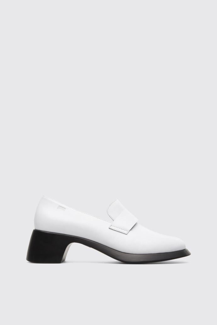 Side view of Trisha White Heels for Women