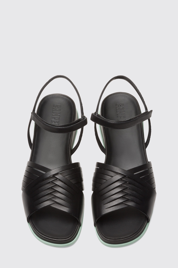 Overhead view of Atonik Black Sandals for Women