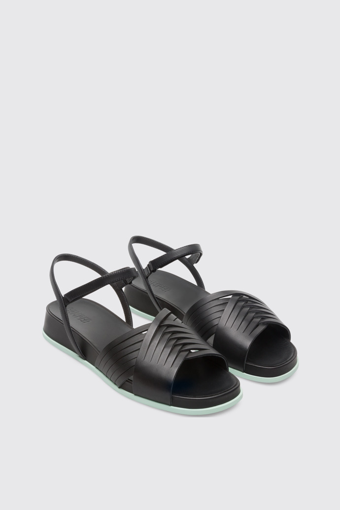 Front view of Atonik Black Sandals for Women