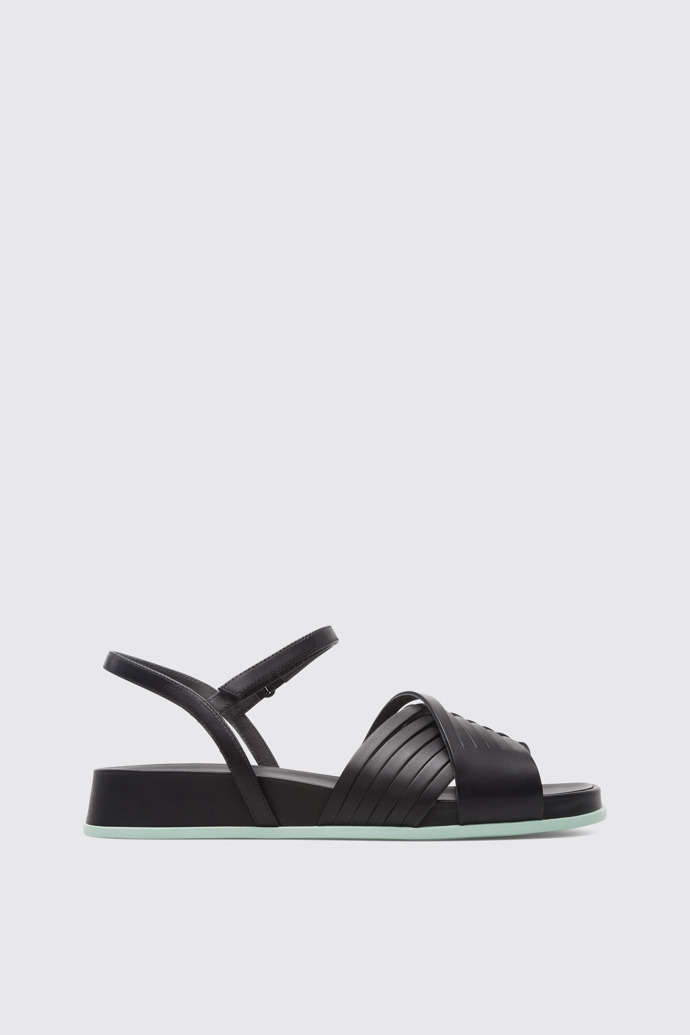 Side view of Atonik Black Sandals for Women