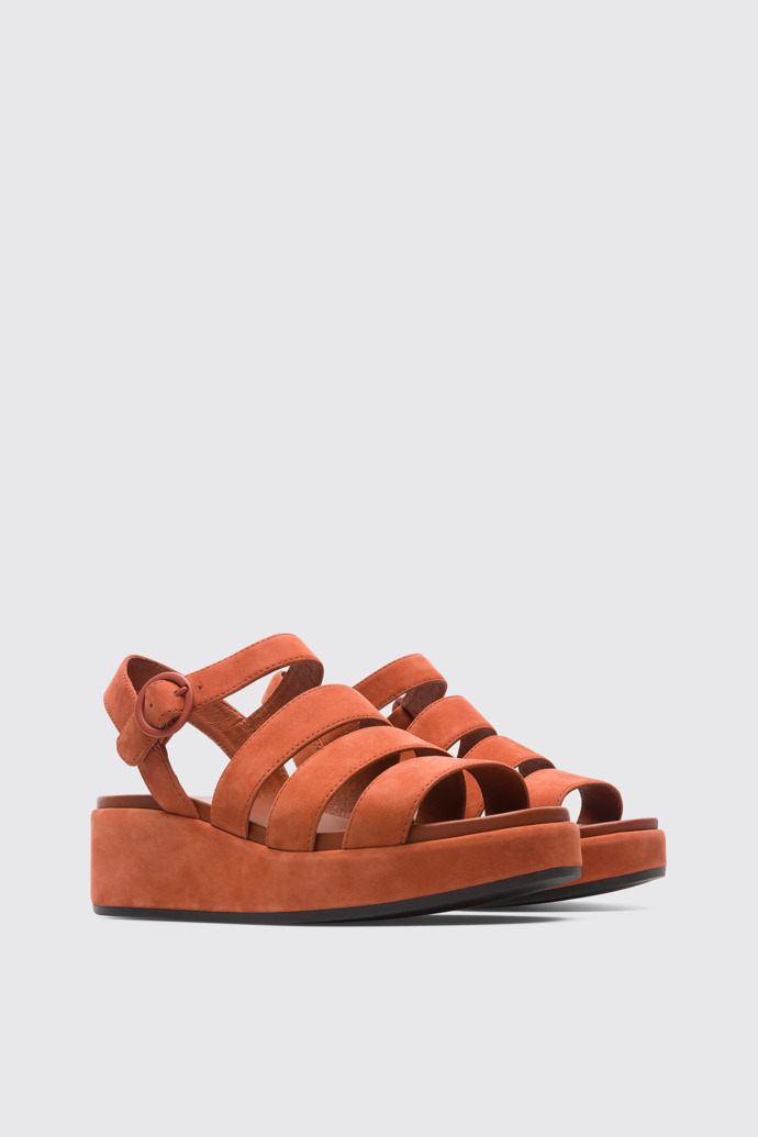 Front view of Misia Brown Sandals for Women