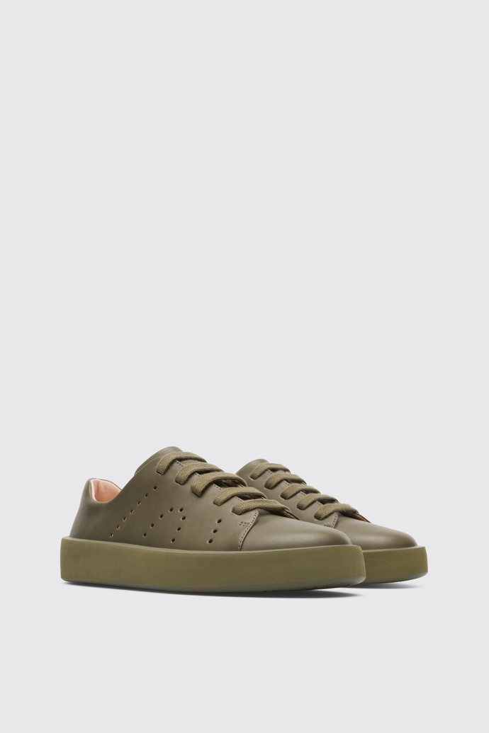 Front view of Courb Green Sneakers for Women