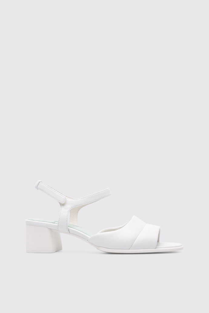 Side view of Katie White Sandals for Women