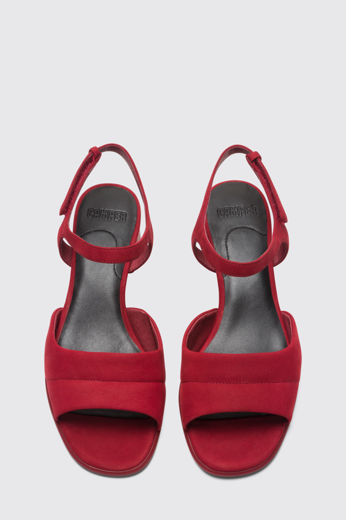 Overhead view of Katie Red Sandals for Women