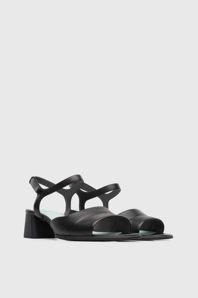 Front view of Katie Black Sandals for Women