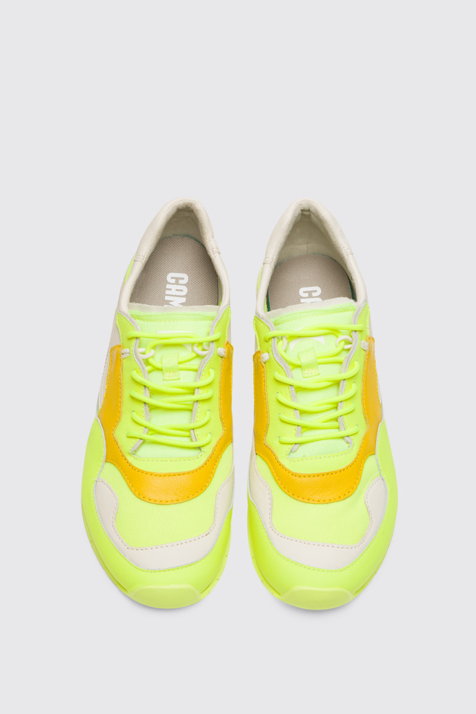 Overhead view of Nothing Women’s neon yellow sneaker