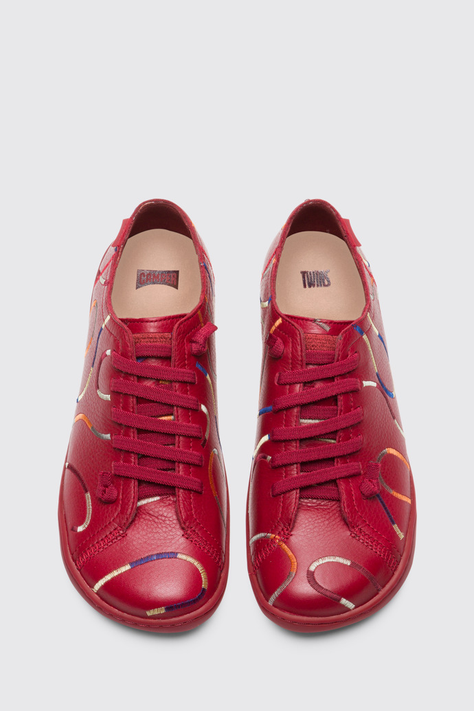 Overhead view of Twins Red Casual Shoes for Women