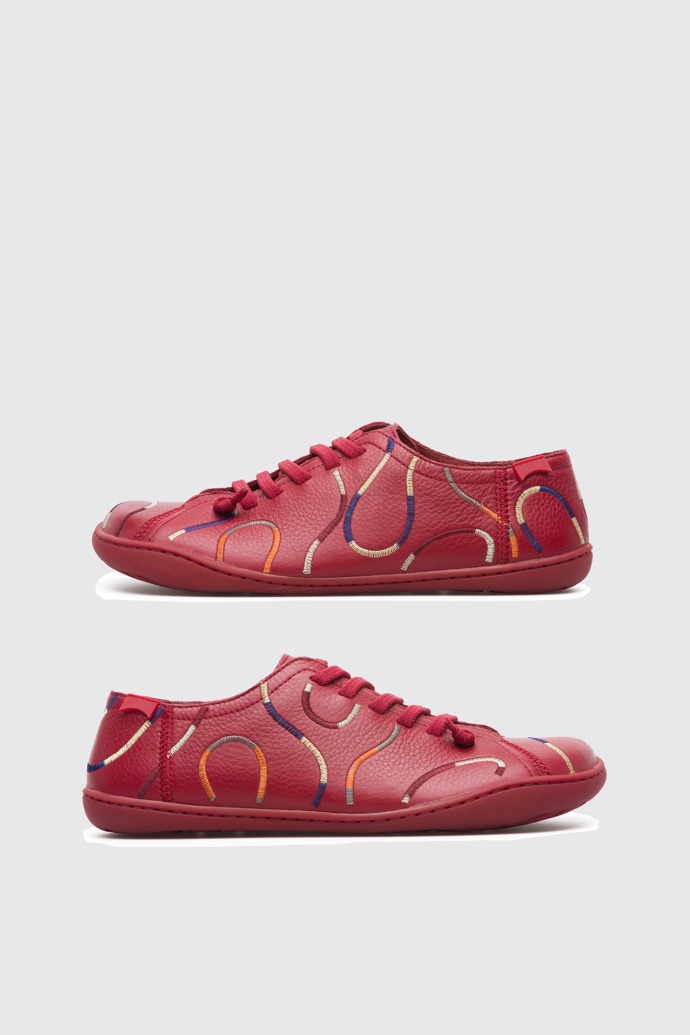 Side view of Twins Red Casual Shoes for Women