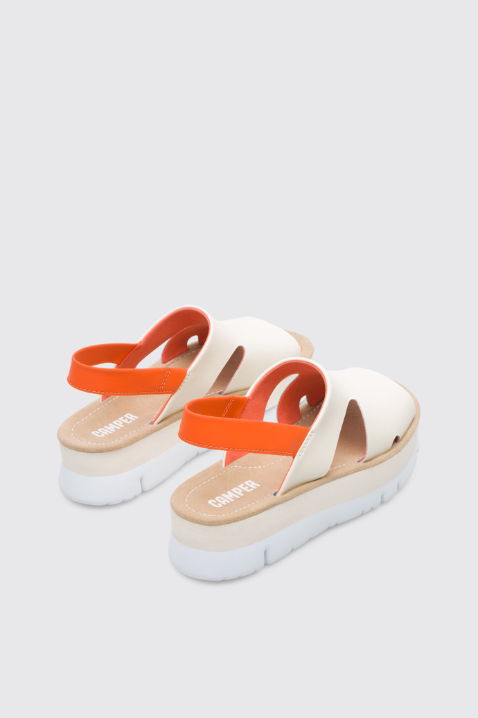 Back view of Oruga Up Beige Sandals for Women