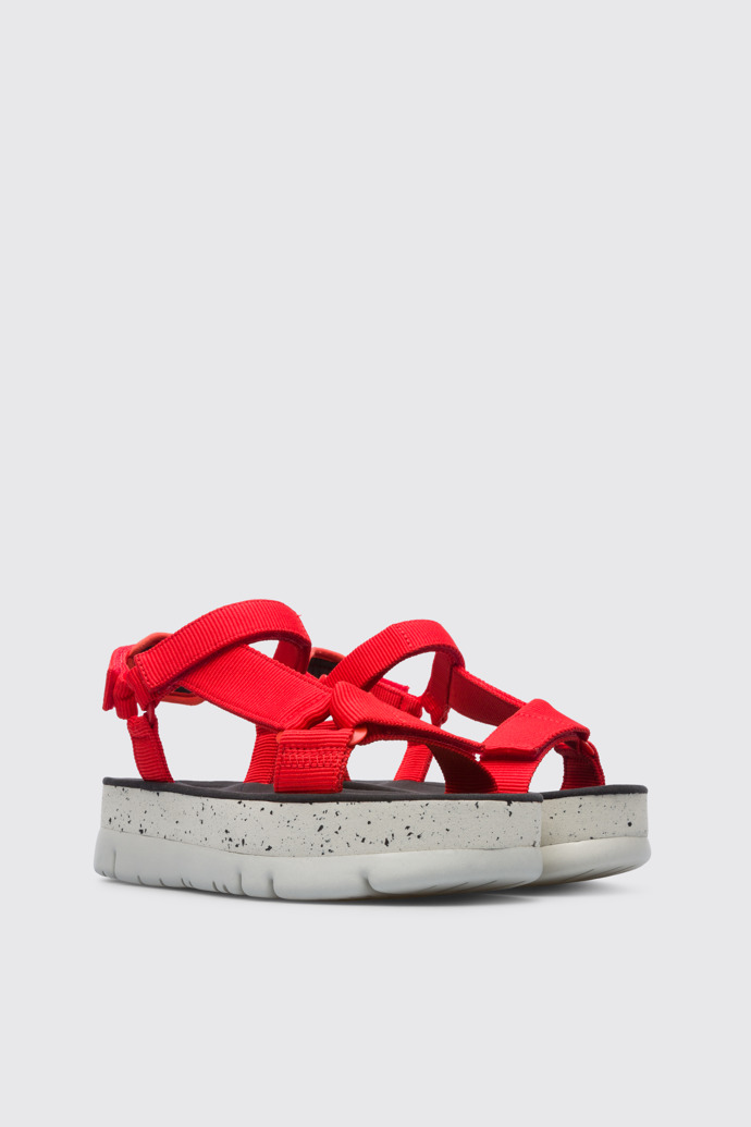 Front view of Oruga Up Red sandal for women