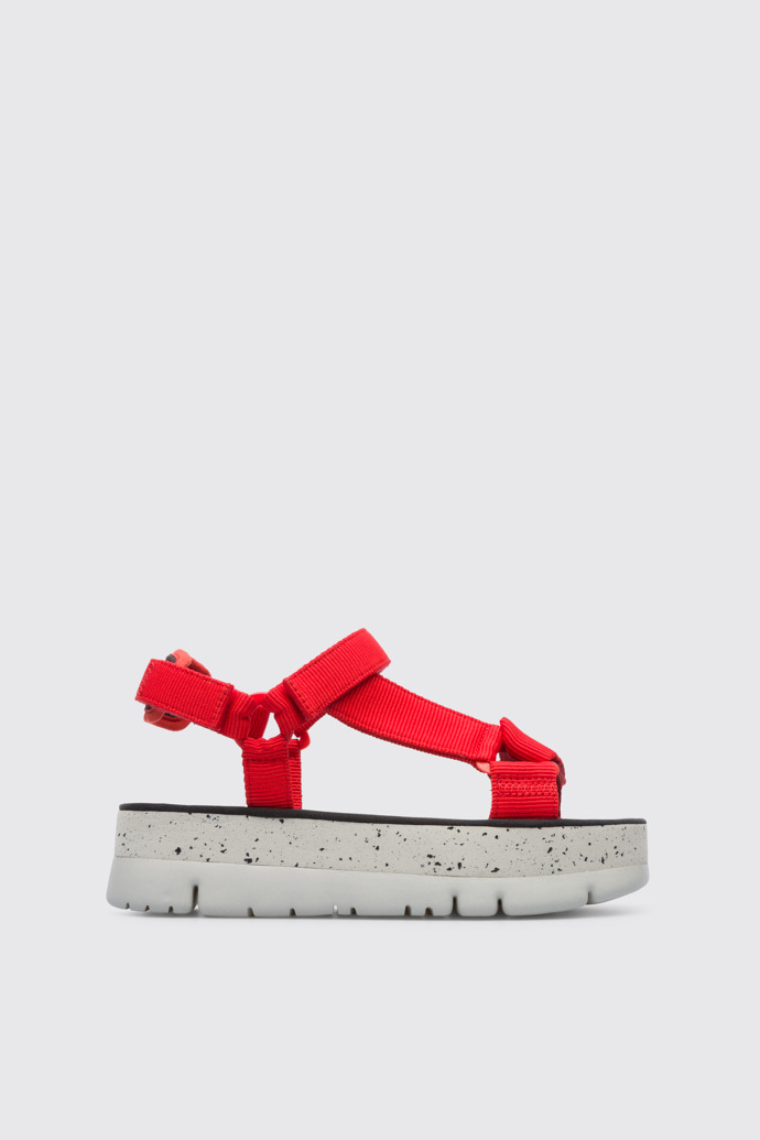 Side view of Oruga Up Red sandal for women