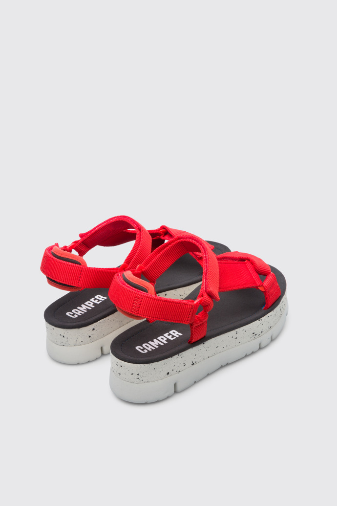 Back view of Oruga Up Red sandal for women
