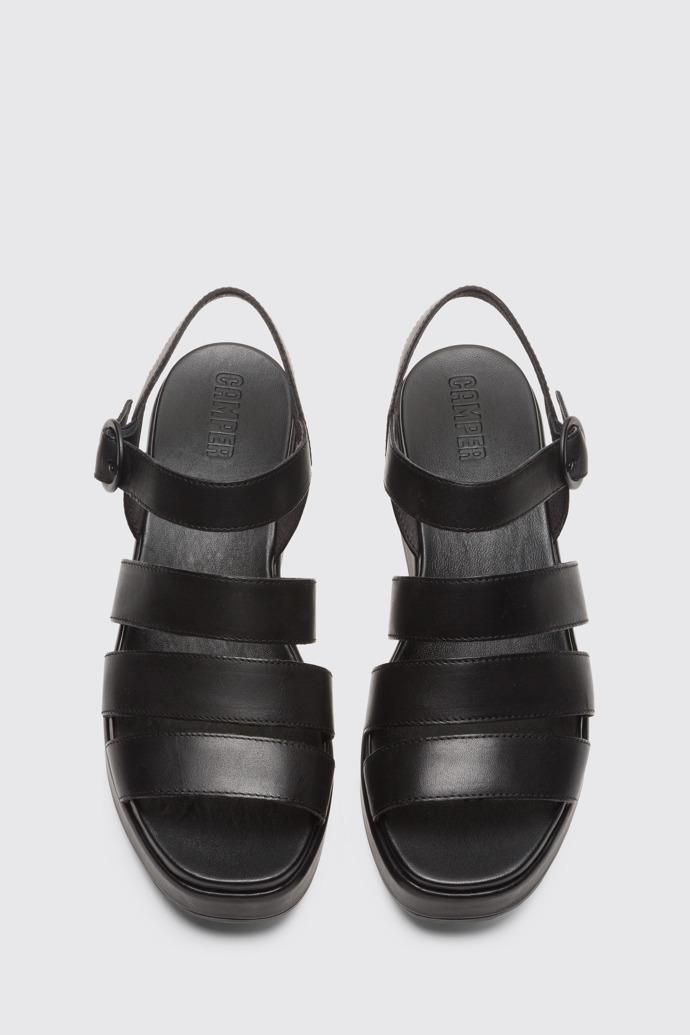 Overhead view of Misia Black Sandals for Women