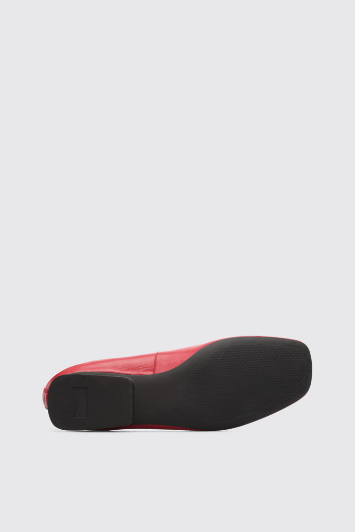 The sole of Casi Myra Red Flat Shoes for Women