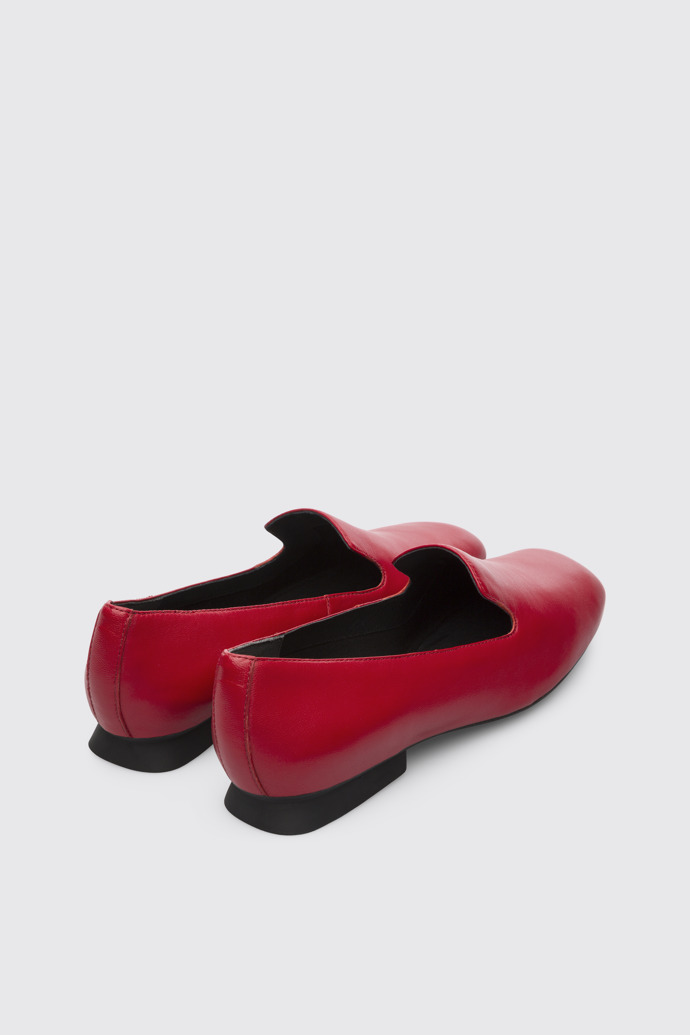 Back view of Casi Myra Red Flat Shoes for Women
